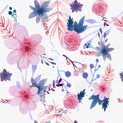 彩绘花卉背景图案素材