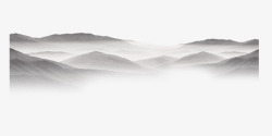 中国风水墨画雾霭和山峰装饰素材