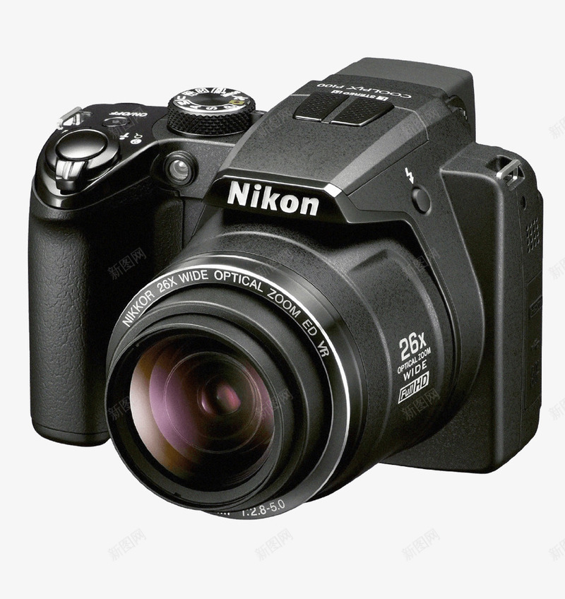 Nikon单反摄像机png免抠素材_新图网 https://ixintu.com 数码产品PNG素材 电子产品 相机 磨砂质感 镜头 黑色