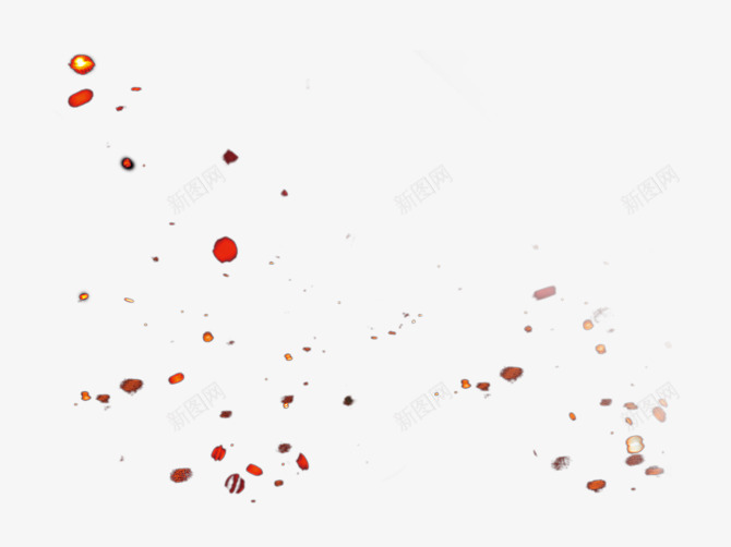 漂浮火点png免抠素材_新图网 https://ixintu.com 光点 发散 火花四射 红色 闪亮
