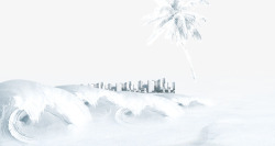 白色海水椰树建筑素材