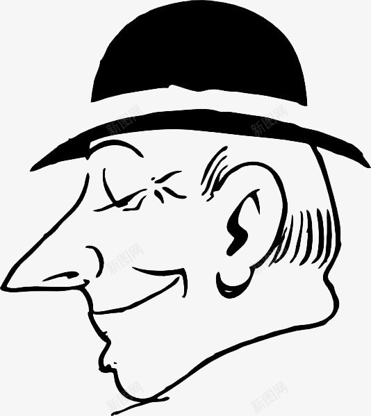 戴帽子的男人侧面简笔画图标png_新图网 https://ixintu.com 侧面 帽子简笔画 戴帽子 男人 简笔画 装饰图案