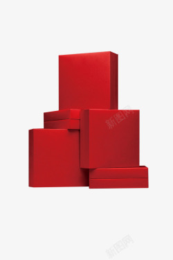 红色透明礼盒礼袋礼包素材
