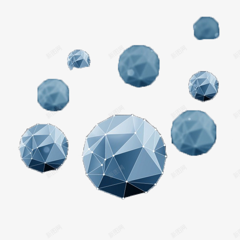 几何球体png免抠素材_新图网 https://ixintu.com 几何体 几何球 圆球 球球 蓝色 装饰