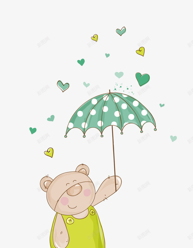 卡通打伞的小熊png免抠素材_新图网 https://ixintu.com 卡通小熊 小熊素材 打伞的小熊 矢量小熊