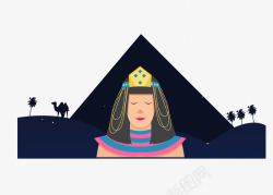 提提女王埃及金色女神夜晚骆驼高清图片