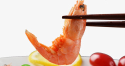 海鲜广告筷子夹虾素材