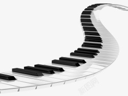 曲线钢琴键盘钢琴键盘铺就的路线高清图片