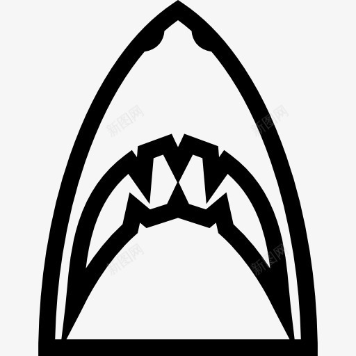 鲨鱼图标png_新图网 https://ixintu.com 动物 嘴 头 底视图 概述 海上生活 轮廓 鲨鱼