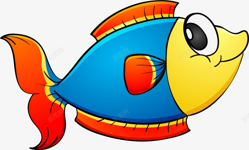 海洋生物卡通小鱼png免抠素材_新图网 https://ixintu.com 一条鱼 卡通小鱼 喜悦 开心 海水鱼 海洋生物