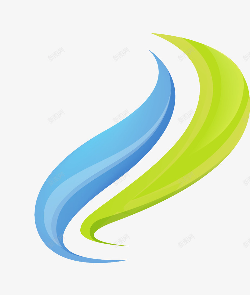 蓝绿色海浪波纹式logo元素图标png_新图网 https://ixintu.com logo 不规则 几何 波纹 蓝绿色