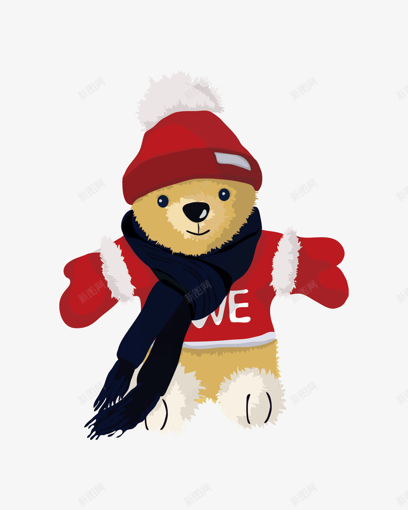 可爱圣诞小熊png免抠素材_新图网 https://ixintu.com 卡通 可爱 吉祥 如意 报纸排版 红色