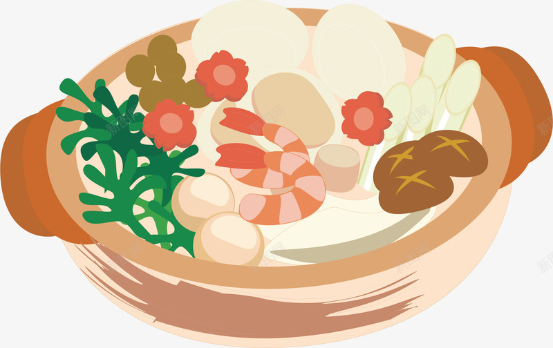青菜食物png免抠素材_新图网 https://ixintu.com 卡通 叶子 吃的 客家美食 砂锅 蘑菇 青菜 韩国吃的