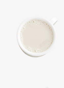 牛奶杯俯视杯装牛奶气泡高清图片