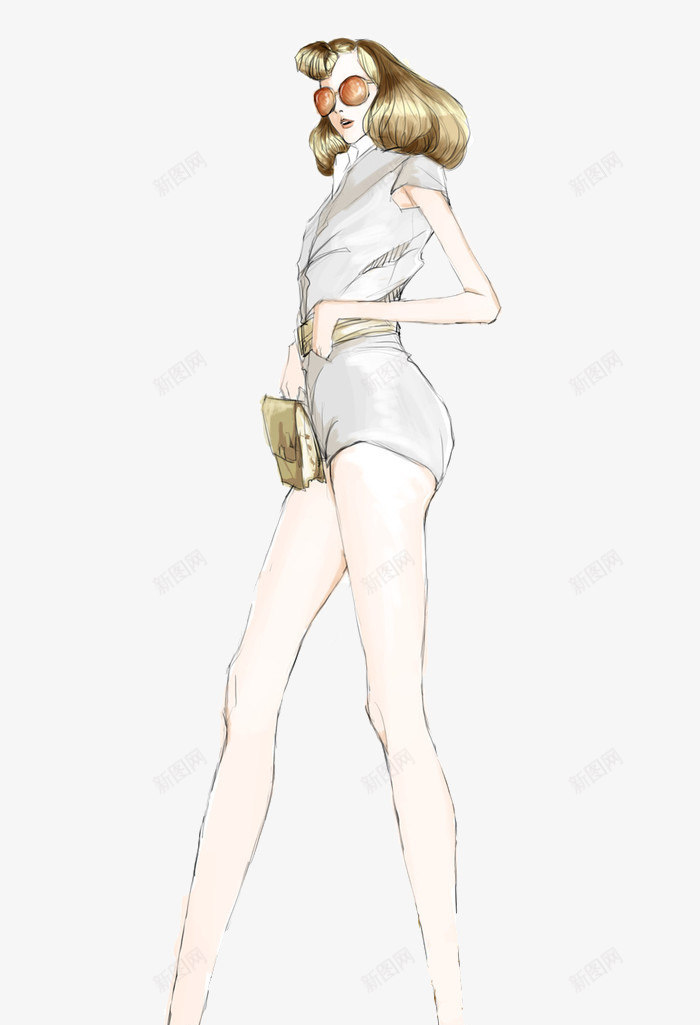 性感服装女模特插画png免抠素材_新图网 https://ixintu.com 手绘女装设计 时尚女装插画 时装设计插画