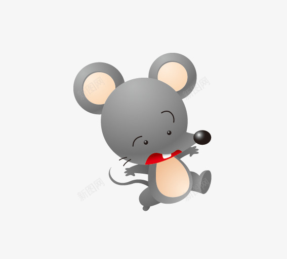 哎呀小老鼠psd免抠素材_新图网 https://ixintu.com 动物 卡通动物 卡通粉色老鼠 坐着抬起一只爪子的 灰色 老鼠抬脚 老鼠生日
