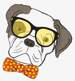 背景图片调皮的小狗戴着眼镜的小狗片高清图片
