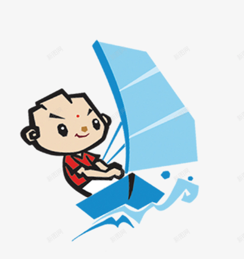 吉祥物帆船png免抠素材_新图网 https://ixintu.com 卡通 吉祥物 帆船 海浪
