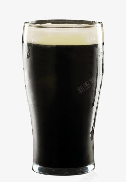 黑啤酒玻璃杯装装饰图案素材