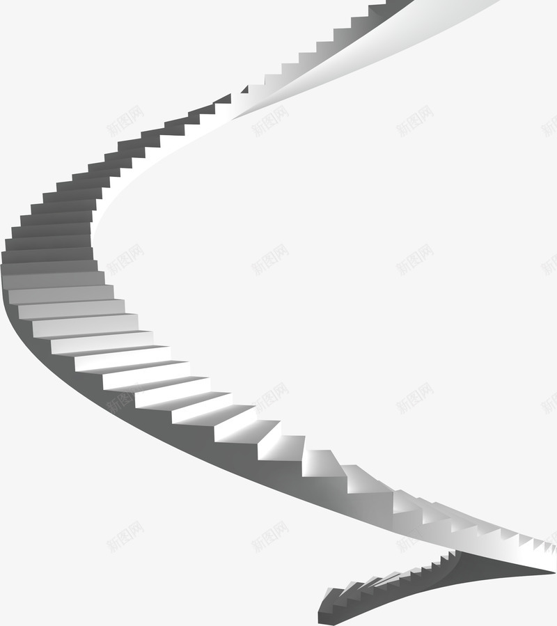 灰色的弯曲建筑物png免抠素材_新图网 https://ixintu.com 免抠图 建筑物 效果图 梯子 楼梯 装饰图 装饰画