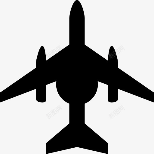 乘客飞机图标png_新图网 https://ixintu.com 乘客的飞机 底视图 形状 运输 顶视图 飞机 飞行 黑色