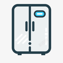 灰色铁把手灰色手绘圆角冰箱生活电器图标矢量图高清图片