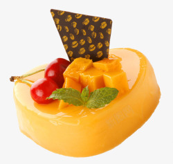 黄色布丁芒果布丁港式甜品芒果布丁高清图片