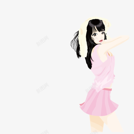 性感美女矢量图ai免抠素材_新图网 https://ixintu.com 性感 美女 长发 矢量图