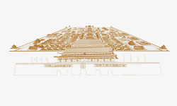 手绘中国着名建筑手绘天安门故宫高清图片