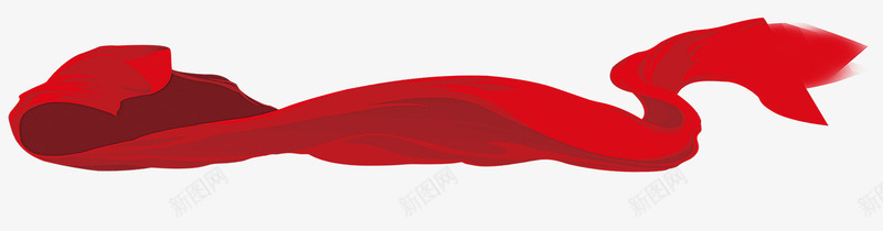 红色粗丝带边框装饰png免抠素材_新图网 https://ixintu.com 丝带 红色 装饰 边框