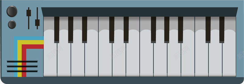 蓝色的文艺范键盘矢量图ai免抠素材_新图网 https://ixintu.com 复古风 文艺键盘 文艺风 矢量png 蓝色键盘 键盘 矢量图