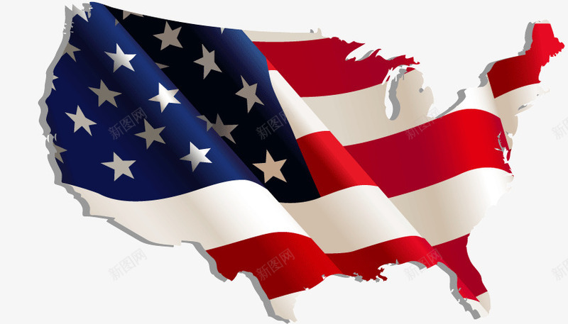 美国国旗png免抠素材_新图网 https://ixintu.com 国旗 地图 笔刷 美国 美国国庆日 美国国旗