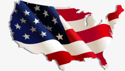 彩色美国地图美国国旗高清图片