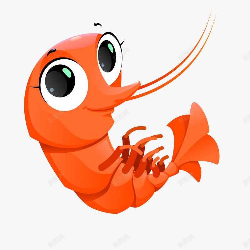 卡通海鲜龙虾动物矢量图ai免抠素材_新图网 https://ixintu.com 动物设计 卡通 大眼睛 海鲜 食物 龙虾 矢量图