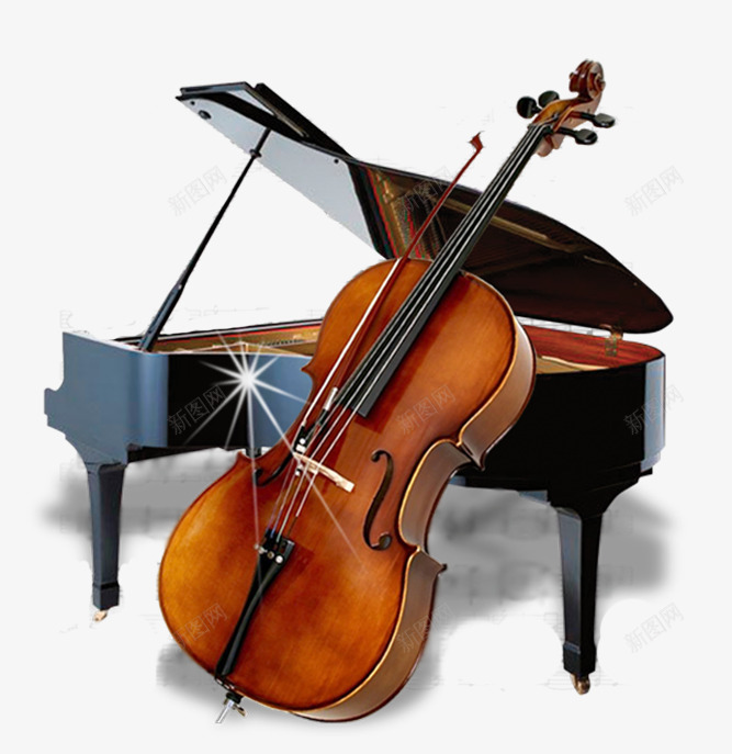 钢琴大提琴png免抠素材_新图网 https://ixintu.com 乐器 大提琴 钢琴 音乐乐器 高端