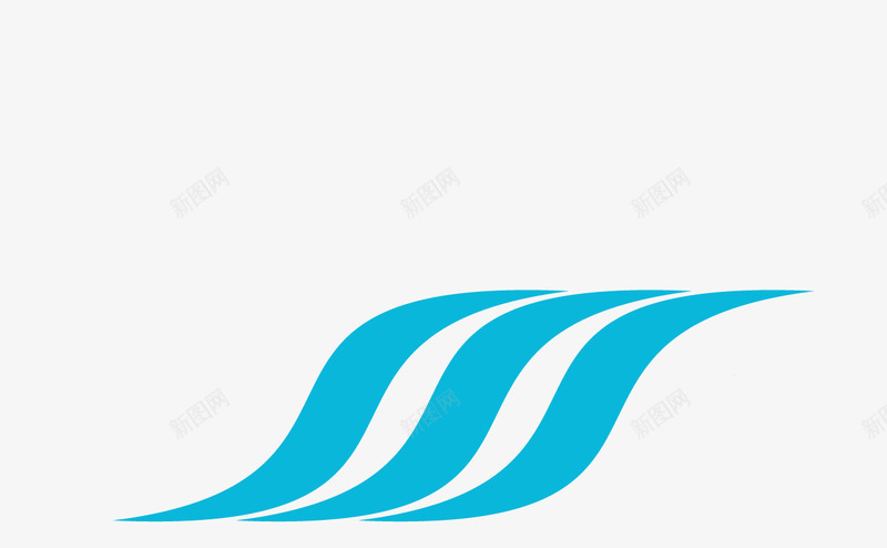 蓝色波纹曲线图标png_新图网 https://ixintu.com logo logo元素 波纹 蓝色 装饰