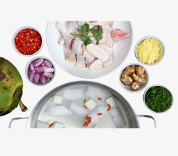 清汤枸杞椰子鸡摆盘素材