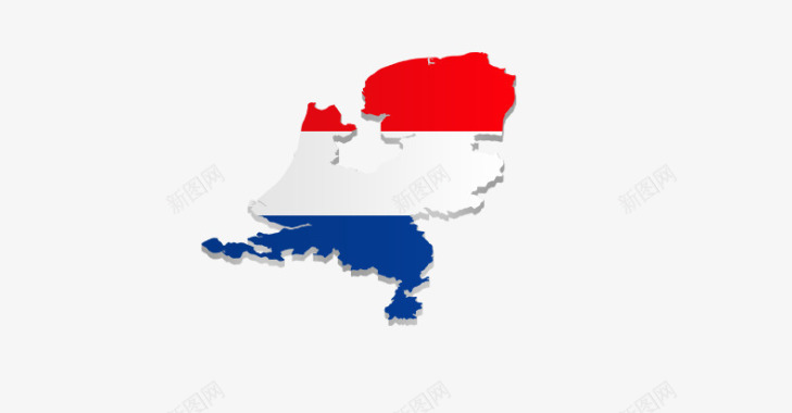 荷兰国旗立体地图图标图标