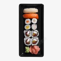 盘整寿司彩色精致装饰盘装寿司高清图片