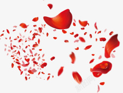 恋爱主题红色漂浮大小花瓣高清图片