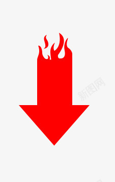 手绘红色火焰箭头图标图标