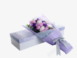 鲜花礼盒紫色鲜花高清图片