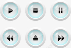 UI套件晶莹剔透的按钮图标高清图片