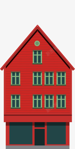 红色房屋建筑图素材