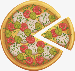 西餐意式美食披萨矢量图素材
