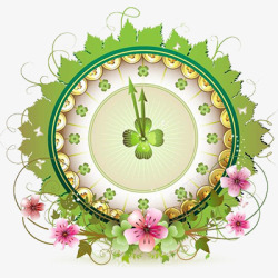 UI时钟设计爱尔兰节日时钟高清图片