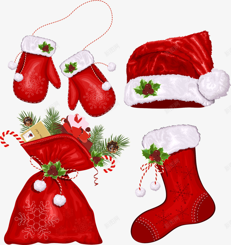 圣诞节png免抠素材_新图网 https://ixintu.com 圣诞卡通 圣诞帽 圣诞手套 圣诞礼包 圣诞节元素 圣诞节素材 圣诞节袜子