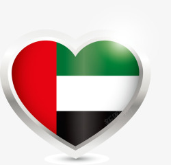 爱心阿联酋国旗矢量图素材