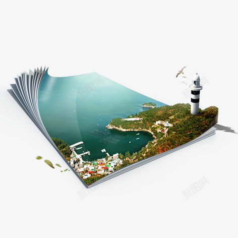 书籍上海湾psd免抠素材_新图网 https://ixintu.com 书籍 海洋 海滩 环保 蓝色 装饰