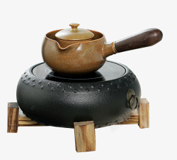 煮茶器陶瓷茶壶艺禧日式侧把壶电陶炉高清图片
